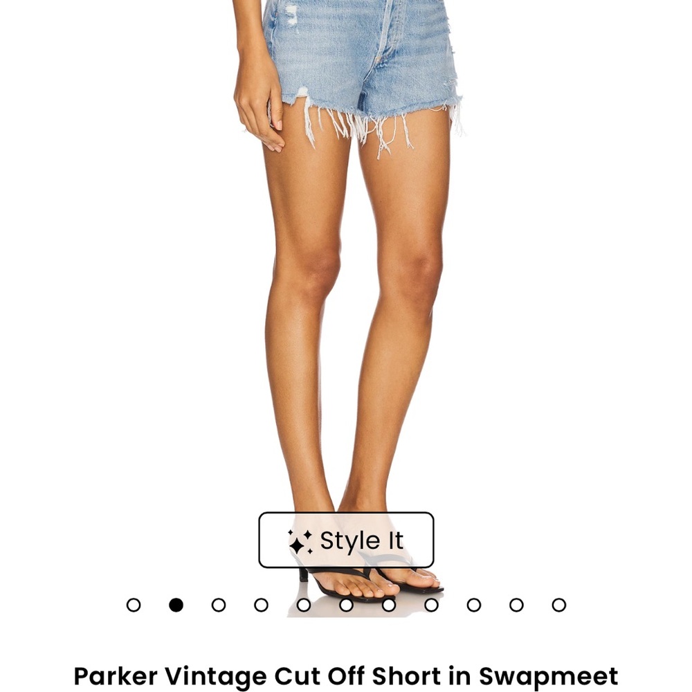 AGOLDE Parker Women's Distressed Denim Shorts - Light Blue